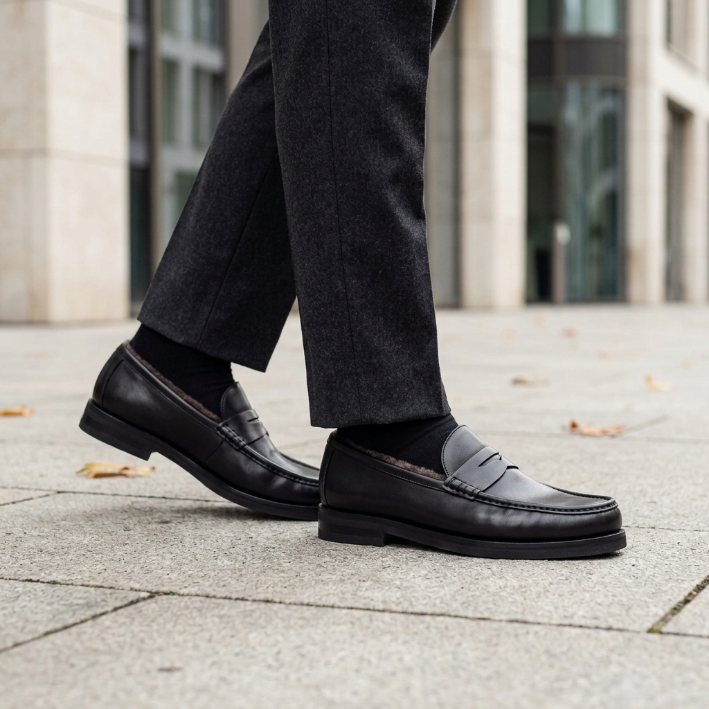 Schwarze Aruci Herren-Loafer im modernen City-Look, Format 1:1