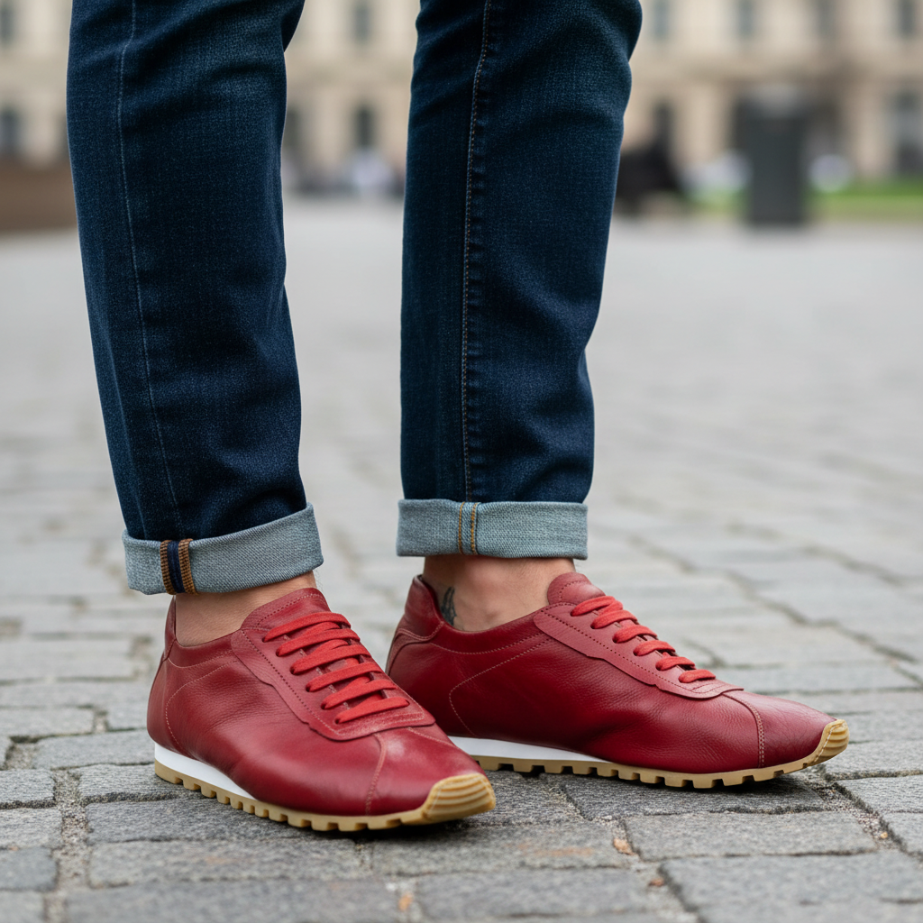 Tuff Rosso Mann mit Jeans ohne Socken